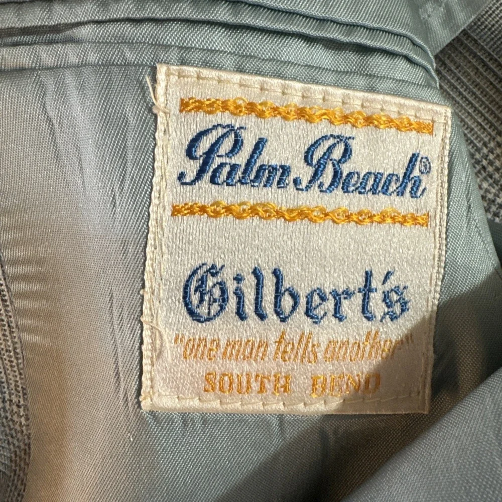 True Vintage Palm Beach Blue Plaid Men's 3pc Suit 42L 38x33 USA Made Jacket Vest